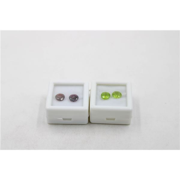 #193-NATURAL GARNET 2.80CT& GREEN PERIDOT 2.50CT