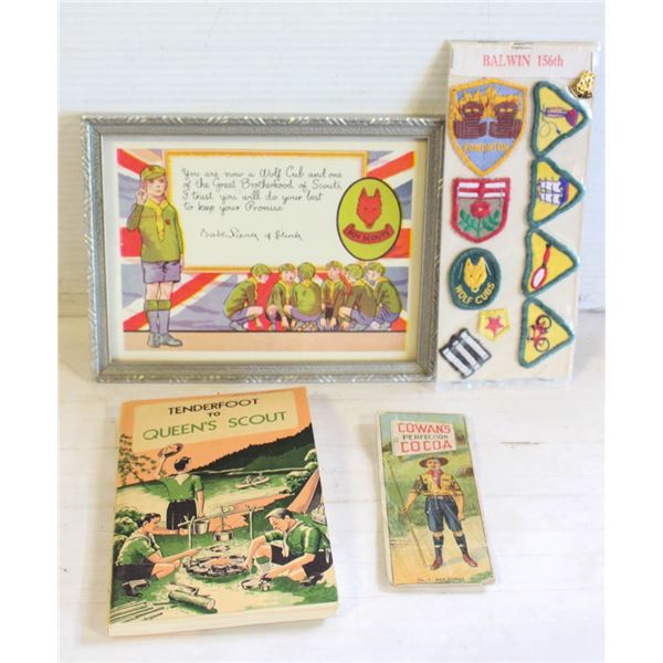 VINTAGE BOY SCOUT MEMORABILIA- BOX LOT ASSORTED