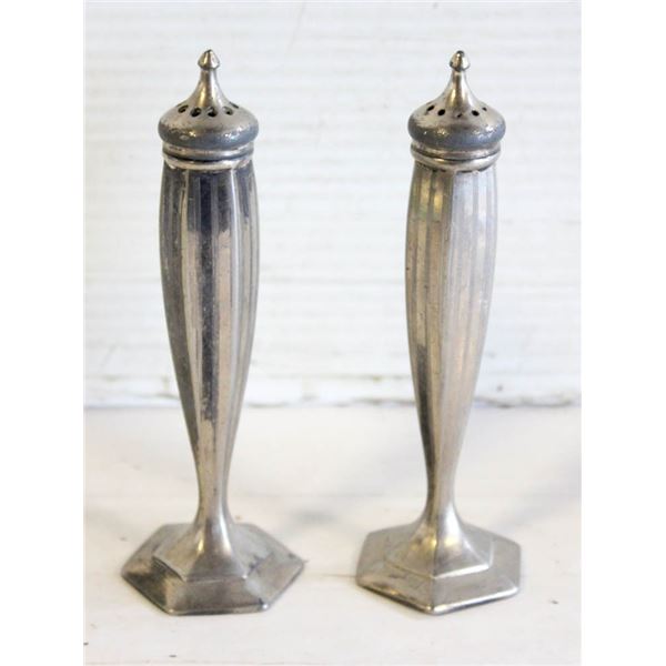 ANTIQUE STAMPED SALT AND PEPPER SHAKERS