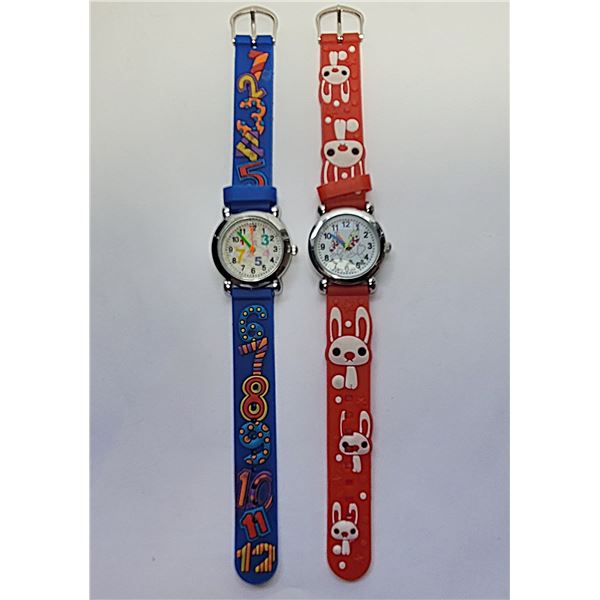 23)  LOT OF 2 KIDS WATCHES WITH GEL BANDS &