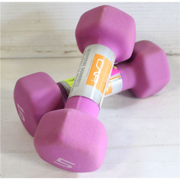 PAIR OF NEW 5LB DUMBELLS
