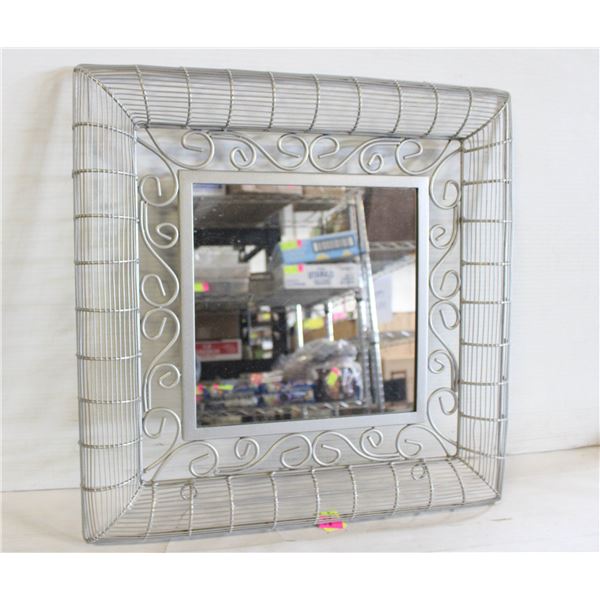 19 X 19 ORNATE METAL WALL MIRROR