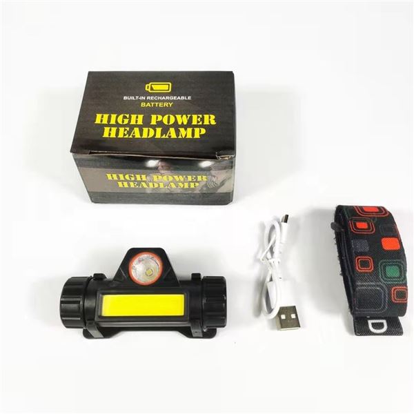 RECHARGEABLE XPE+COB LED HEADLIGHT W/MAGNET SIDE