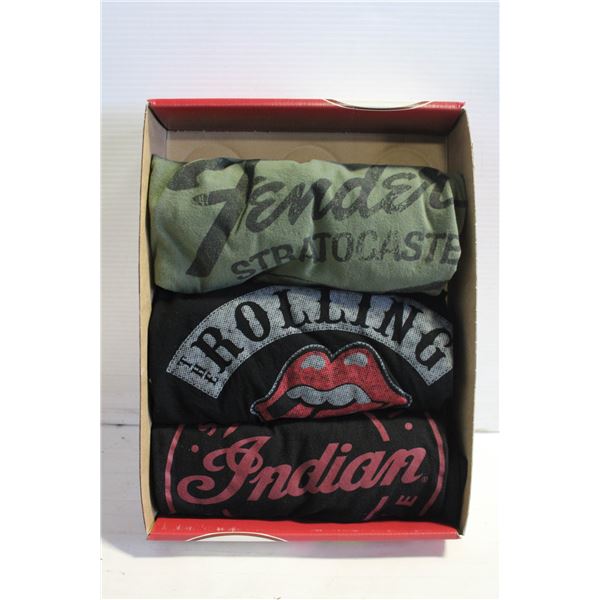 MENS FENDER/STONES/INDIAN TSHIRTS - M/L