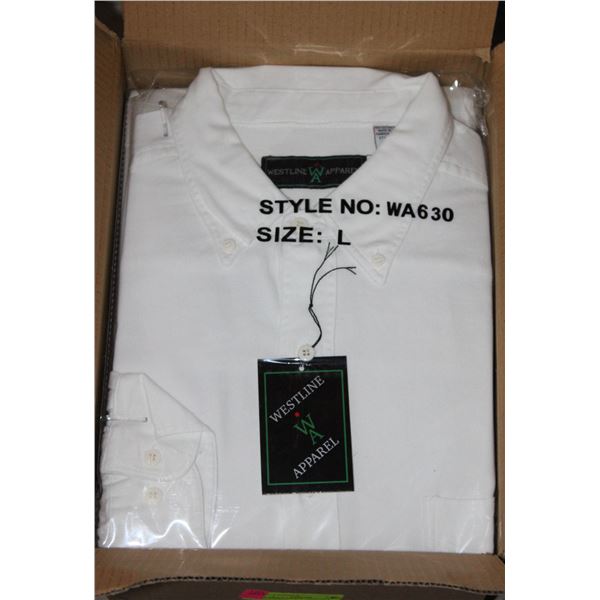 NEW MEN'S SHIRTS CASE OF 9 WHITE SIZE L