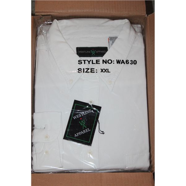 NEW MEN'S SHIRTS CASE OF 9 WHITE SIZE 2XL
