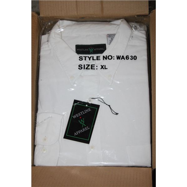 NEW MEN'S SHIRTS CASE OF 9 WHITE SIZE XL