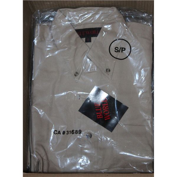 NEW MEN'S SHIRTS CASE OF 9 TAN SIZE S