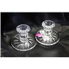 Image 1 : TWO PINWHEEL CHRYSTAL CANDLE HOLDERS