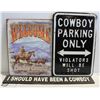 3 COWBOY SIGNS