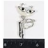 Image 1 : NEW SILVER TONE RHINESTONE ACCENT SEXY KITTY