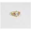 Image 1 : NEW SIZE 8 GOLD TONE ZIRCONIA  PRINCESS DESIGN