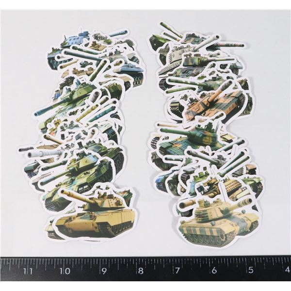 NEW 50PC TANK THEME STICKER SET