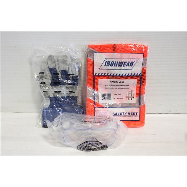 SAFETY VEST, GLASSES & GLOVES