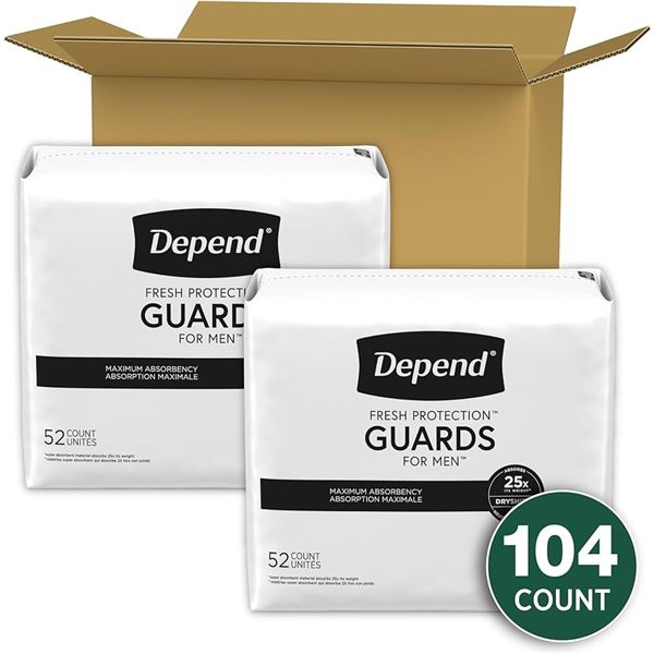 NEW 52 COUNT DEPEND FRESH PROTECTION FOR MEN