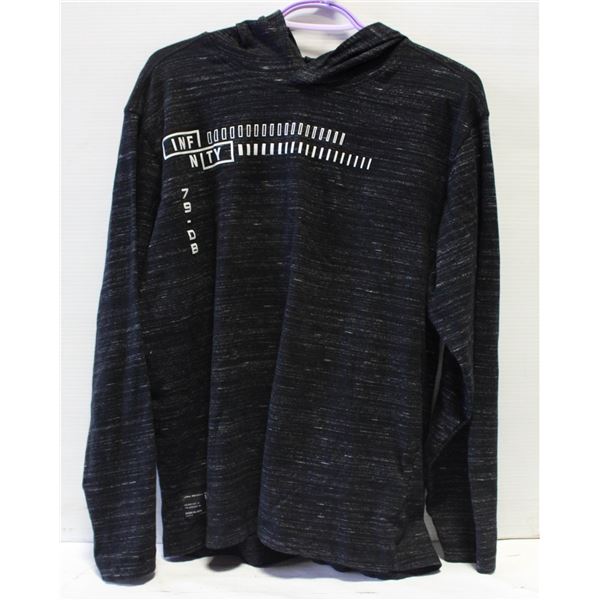 MEN MED DARK BLACK LIGHT HOODED SHIRT