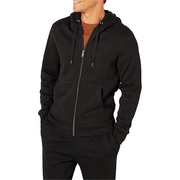 NEW AMAZON ESSENTIALS XL BLACK ZIPUP HOODIE