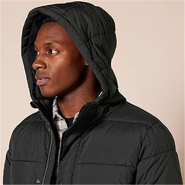 NEW AMAZON ESSENTIALS LARGE BLACK WINTER JACKET