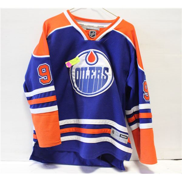 OILERS REEBOK L/XL YOUTH JERSEY-ESTATE