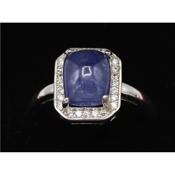 #1155-2.20 CT OVAL 6 X 8 CABOCHON TANZANITE