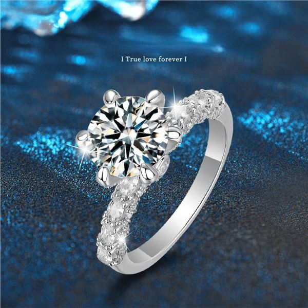 2CT GRA CERTIFIED ROUND BRILLLIANT MOISSANITE 925S