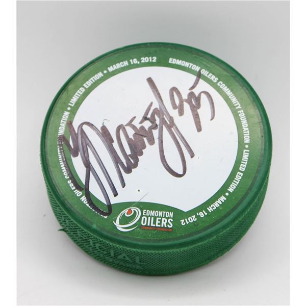 2012 OILERS AUTOGRAPHED PUCK ST PATRICKS