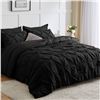Image 1 : NEW 7 PIECE QUEEN COMFORTER SET BLACK