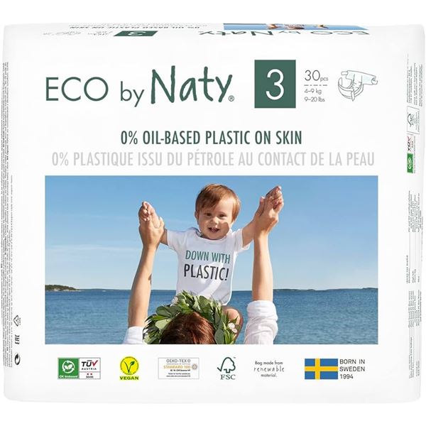 NEW 30 SIZE 3 ECO BY NATY DIAPERS