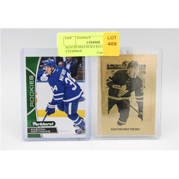 AUSTIN MATHEWS ROOKIE, GOLD ETCHINGS
