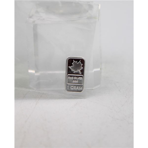 1 GRAM SILVER MAPLE BAR