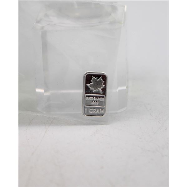 1 GRAM SILVER MAPLE BAR