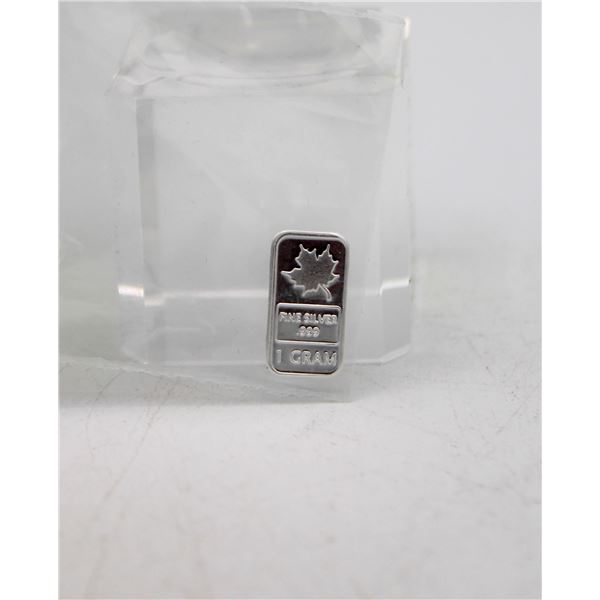 1 GRAM SILVER MAPLE BAR