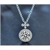 Image 1 : 1CT GRA CERTIFIED ROUND BRILLIANT 925S NECKLACE