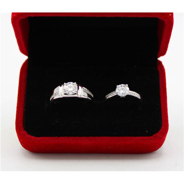 #2276-MATCHING WEDDING SET WITH 1.00 CT GRA