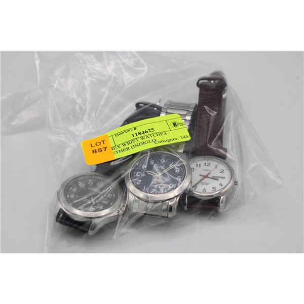 3 TIMEX WRIST WATCHES TOGETHER (INDIGLO