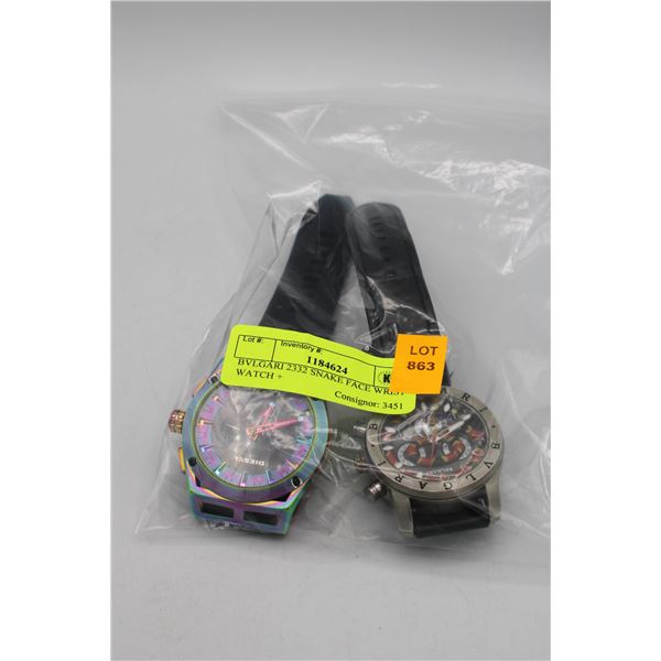 BVLGARI 2332 SNAKE FACE WRIST WATCH +