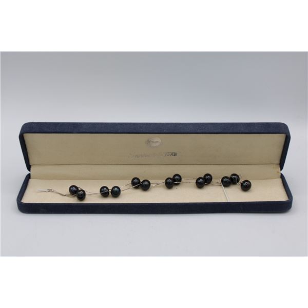 BLACK PEARL 925 STAMPED SILVER NECKLACE