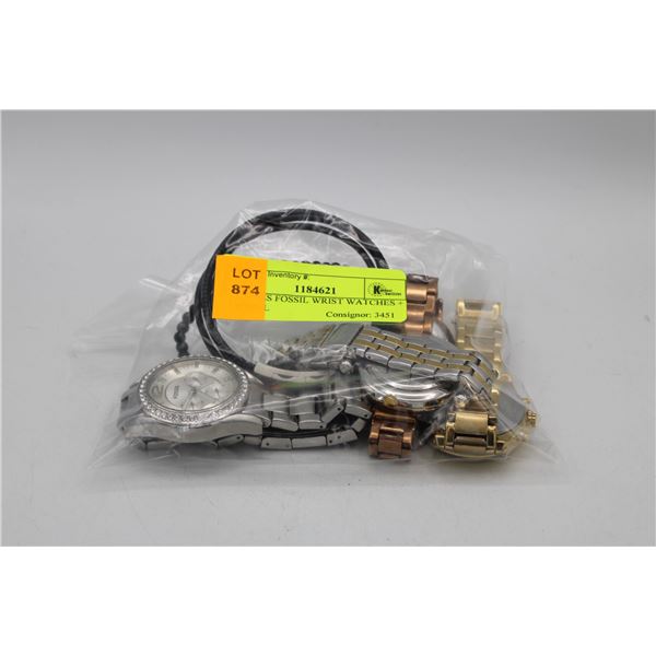 4 LADIES FOSSIL WRIST WATCHES + 1 FOSSIL