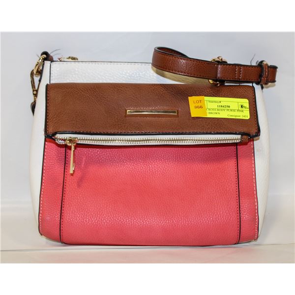 CLEO CROSS BODY PURSE PINK WHITE BROWN