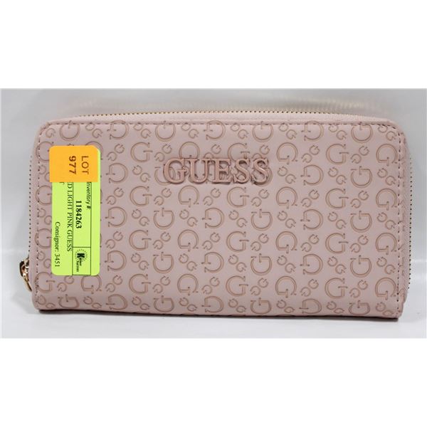 ZIPPERED LIGHT PINK GUESS WALLET