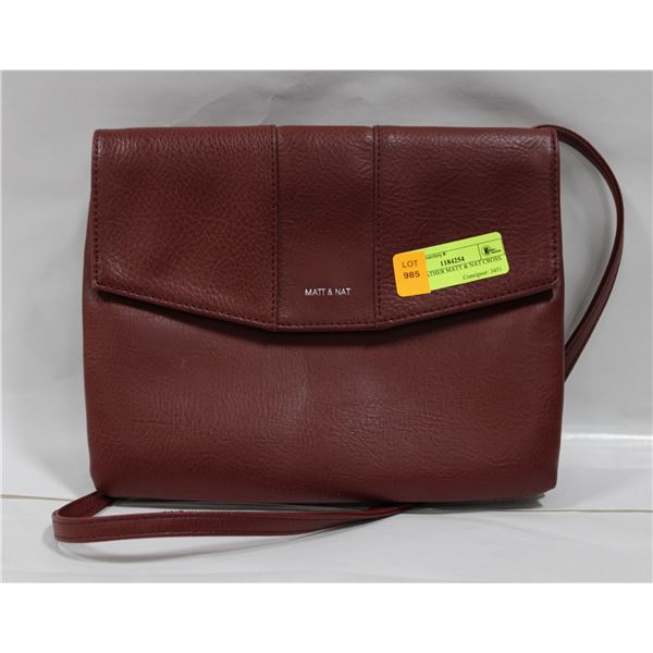 RED LEATHER MATT & NAT CROSS BODY