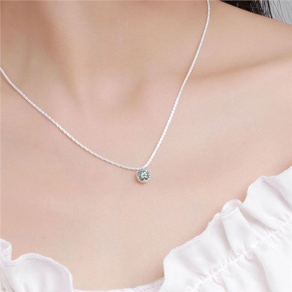1 CT GRA CERTIFIED ROUND BRILLIANT 925S NECKLACE
