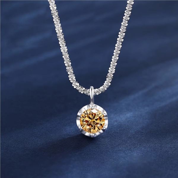 2 CT GRA CERTIFIED ROUND BRILLIANT 925S NECKLACE