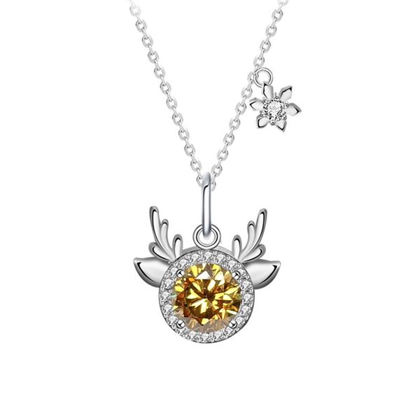 1CT GRA CERTIFIED ROUND BRILLIANT 925S NECKLACE