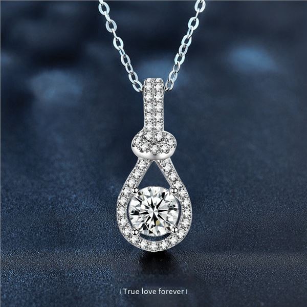 1CT GRA CERTIFIED ROUND BRILLIANT 925S NECKLACE