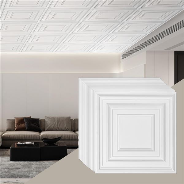 NEW 12 PIECE SMOOTH CEILING TILES 24" X 24"