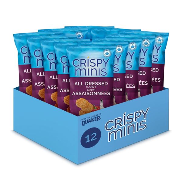 NEW 12 X 100G CRISPY MINIS BROWN RICE CHIPS ALL