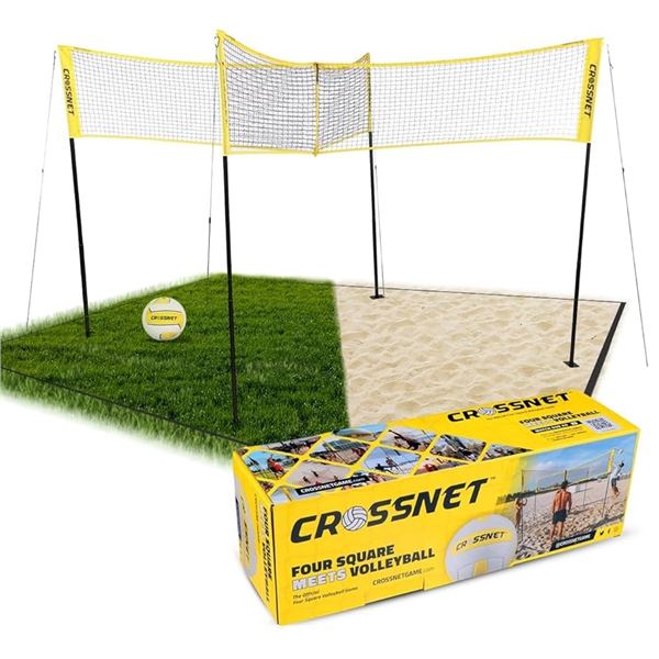 NEW CROSSNET 4-WAY VOLLEYBALL NET WITH CARRY PACK