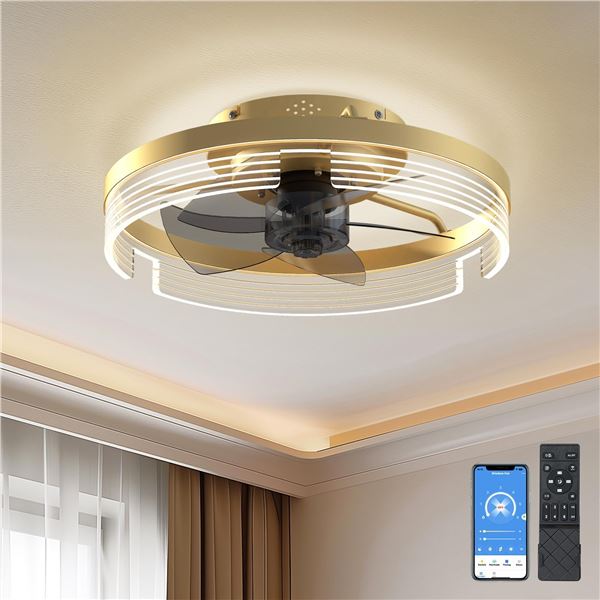 NEW LOW PROFILE FLUSH MOUNT CEILING FAN LIGHT