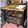 Image 1 : NEWLY BUILT ROLLING END TABLE W/ PULL OUT STORAGE